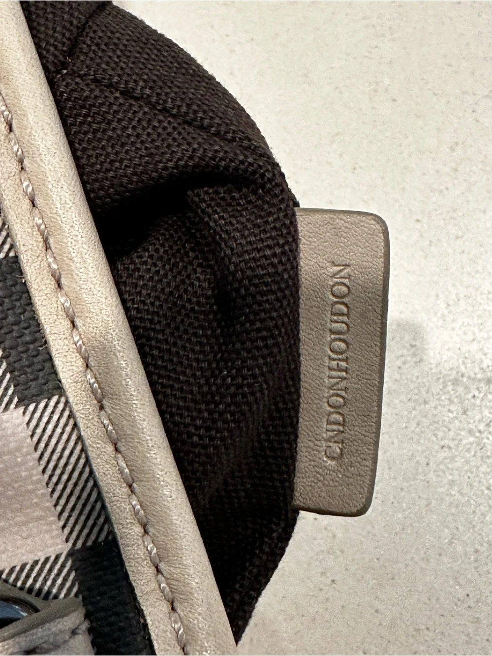 Burberry Beige and Gray Plaid Top-Handle Tote - Picture 7 of 10